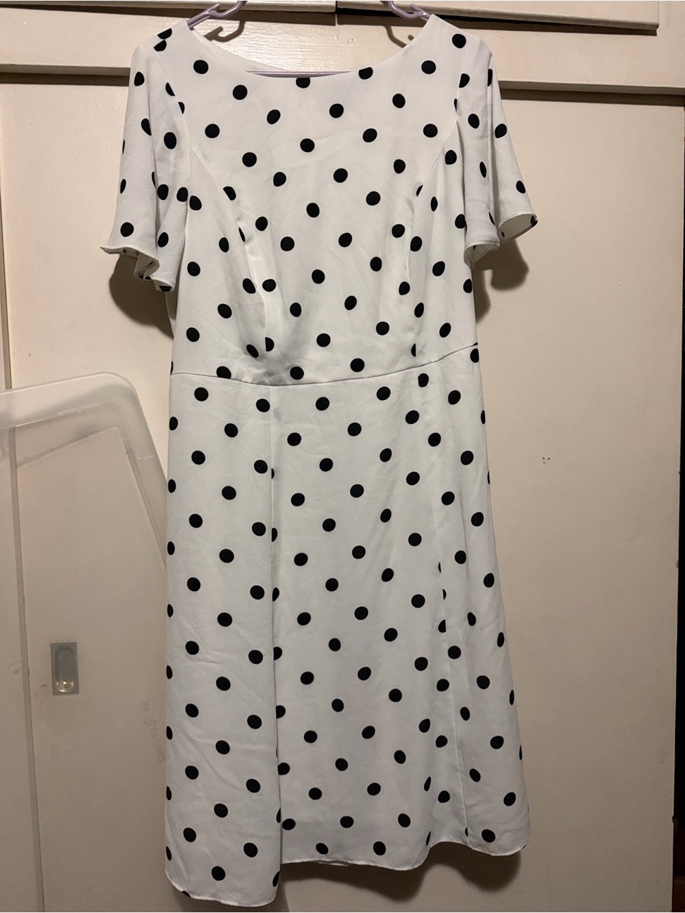 Lane Bryant White Dress with Black Polka Dots